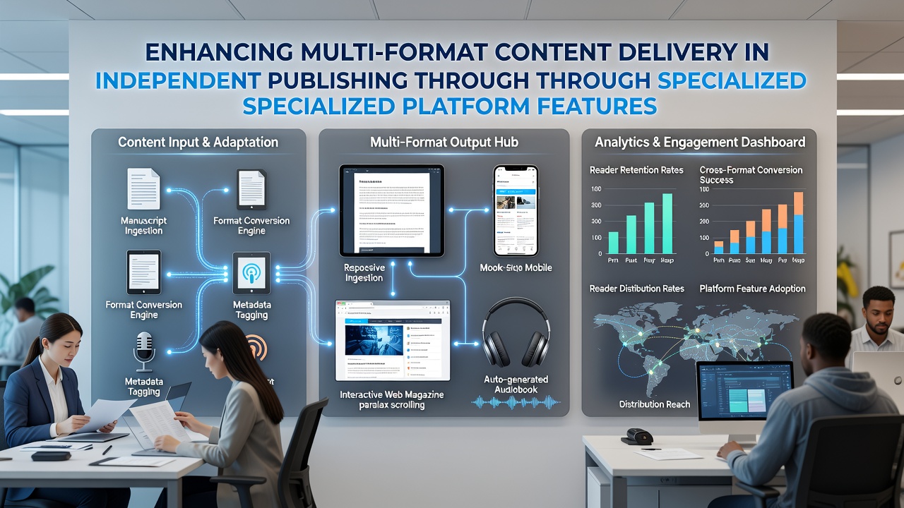 Independent publisher using platform features to deliver content in multiple formats to global audiences